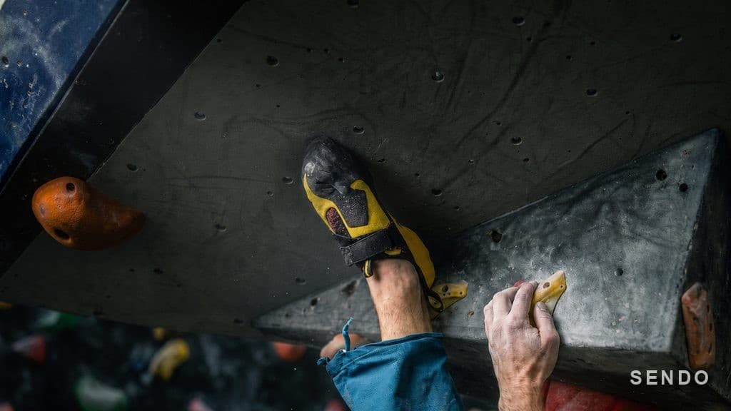 Heel hook shown on the wall