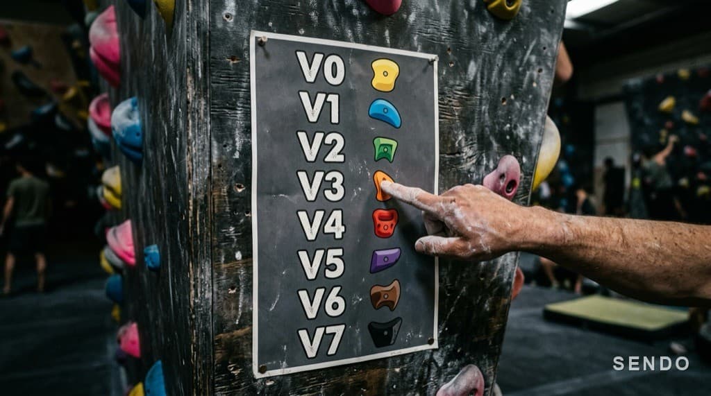 V-scale shown on the wall